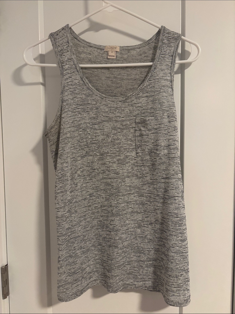 J. Crew Gray Striped Scoop Neck Tank